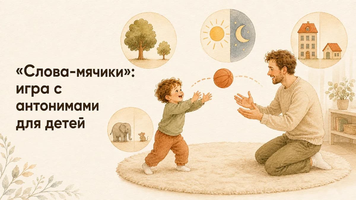 «Слова-мячики»: игра с антонимами для детей