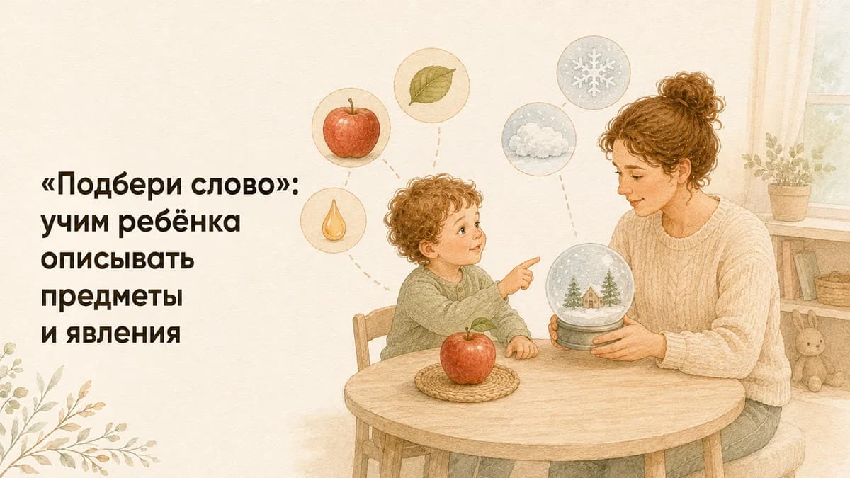 «Подбери слово»: учим ребёнка описывать предметы и явления